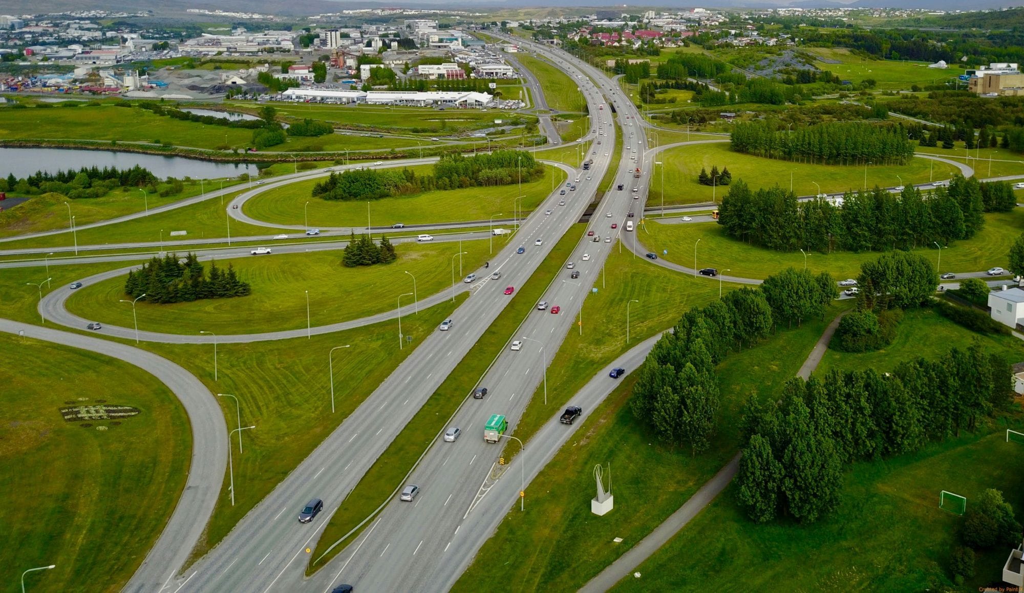Götur í Reykjavík loftmynd